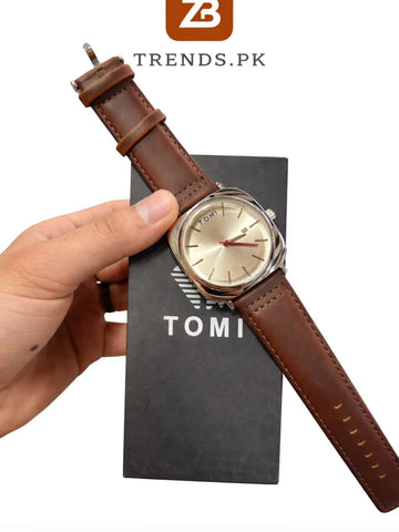 TOMI Classic Leather Strap Watch – Premium Elegant Design